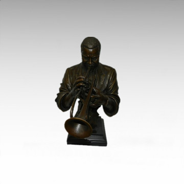 Busto Bronze Estátua Trompete Decoração Bronze Escultura Tpy-744